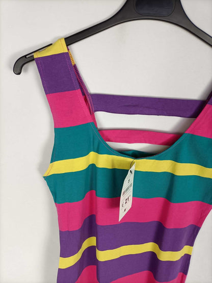 BLANCO.Vestido ajustado rayas T.s