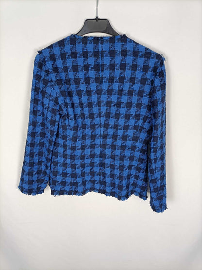STRADIVARIUS.Chaqueta tweed cuadros T.m