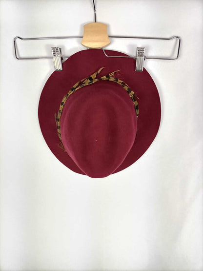 MANGO.Sombrero paño burdeos TU