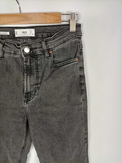 MANGO.Pantalón denim gris T.36