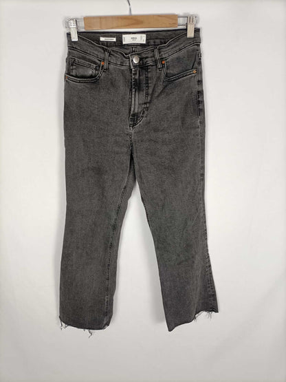 MANGO.Pantalón denim gris T.36