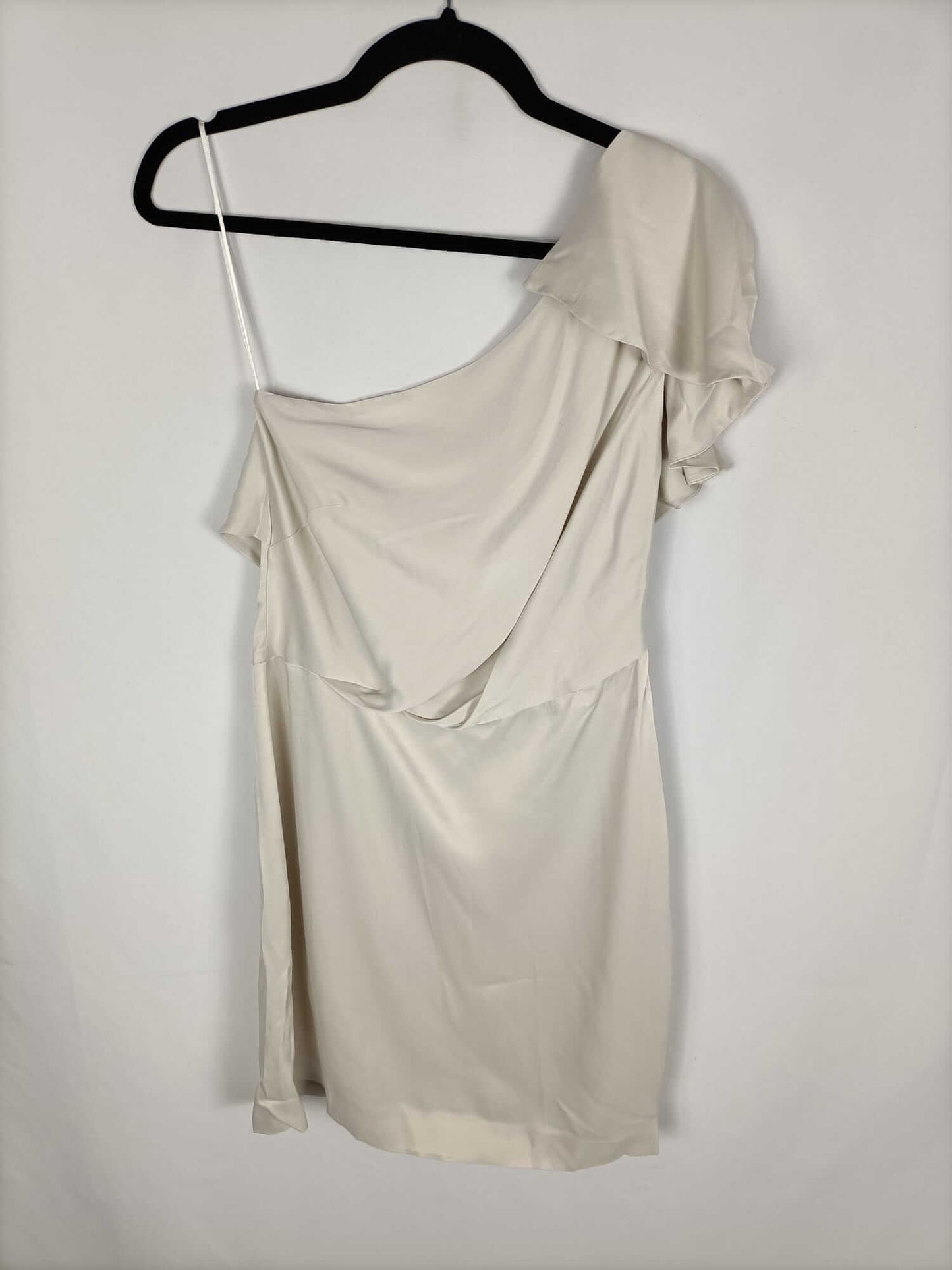 MANGO.Vestido beige asimétrico T.M