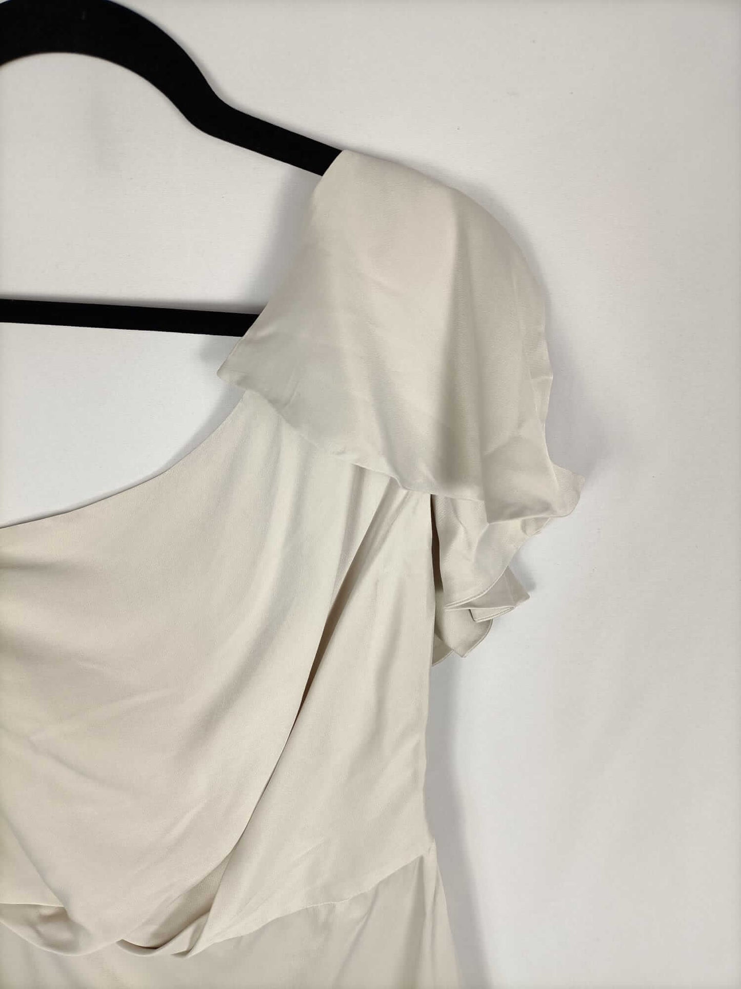 MANGO.Vestido beige asimétrico T.M