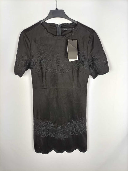 ZARA. Ts floral suede dress