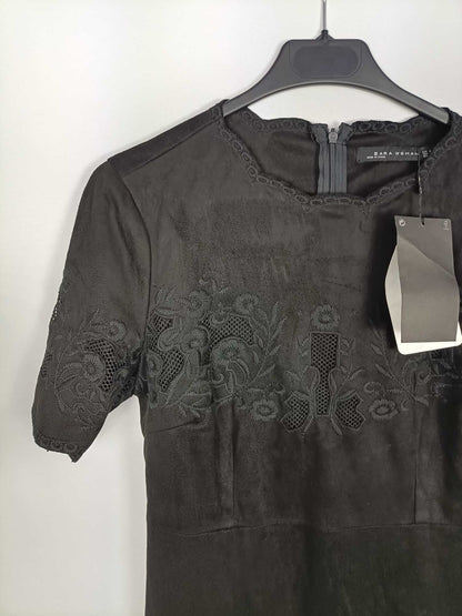ZARA. Ts floral suede dress