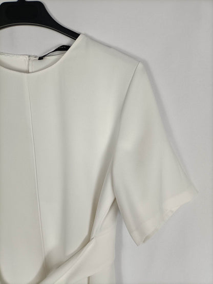 ZARA.Blusa blanca lazada T.s