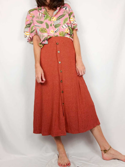 OTHERS.Ribbed tile midi skirt Ts/m