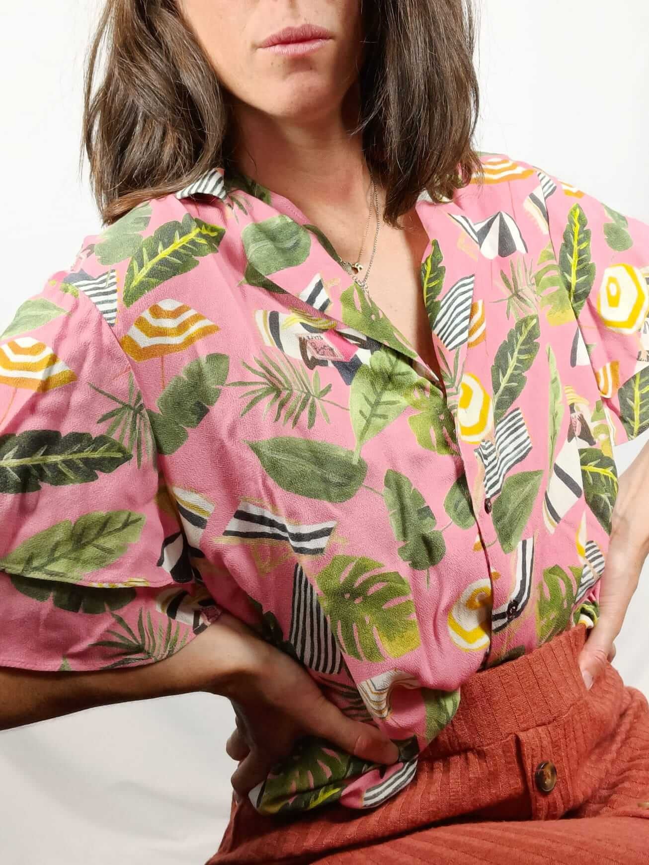 MANGO.Camisa manga corta T.s