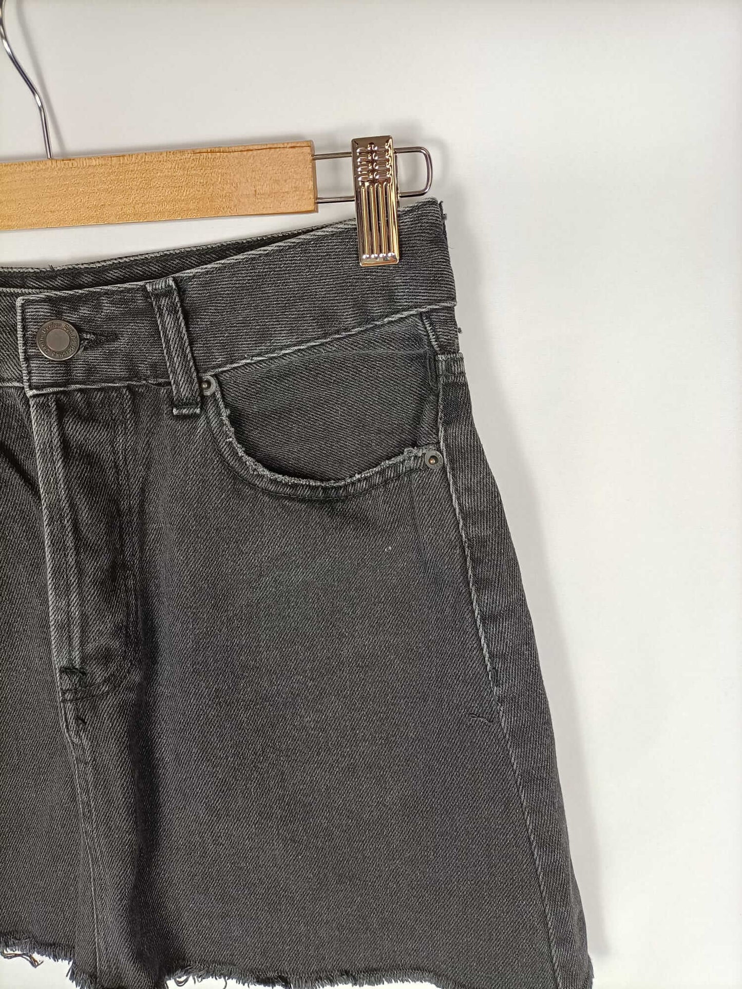 BERSHKA. Black denim skirt size 36