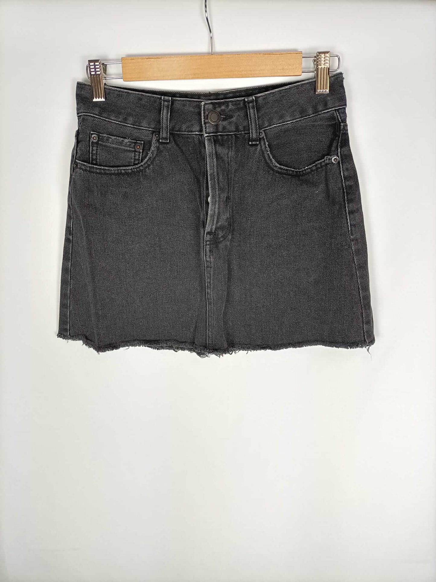 BERSHKA. Black denim skirt size 36