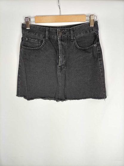 BERSHKA. Black denim skirt size 36