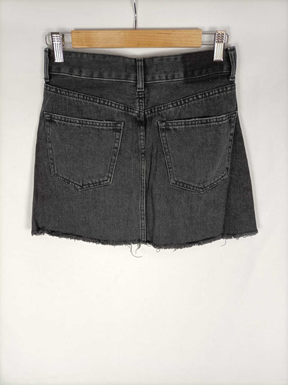 BERSHKA. Black denim skirt size 36