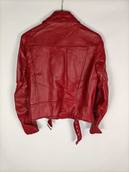 ZARA.Biker burdeos rojizo T.s