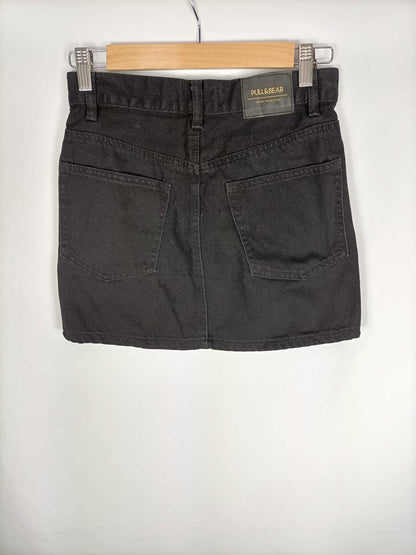 PULL&BEAR.Falda denim negra T.s