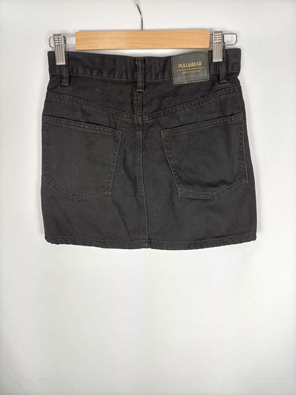 PULL&BEAR.Falda denim negra T.s