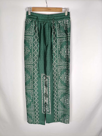 ZARA. Pantalones palazzo verdes T.s
