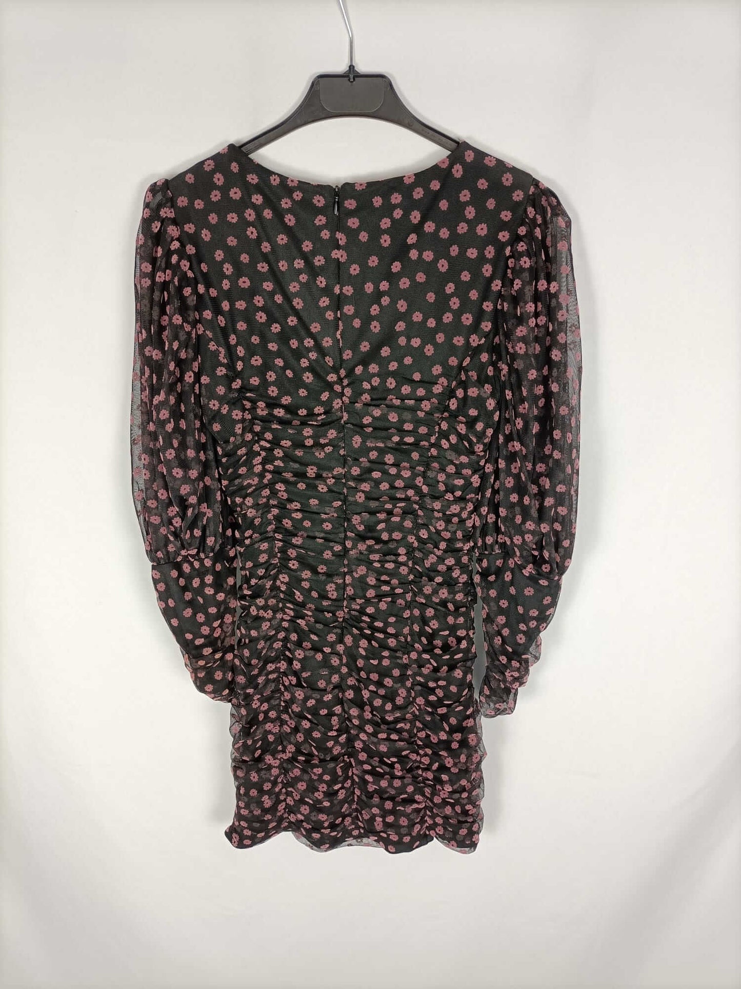 ZARA.Vestido negro rejlla T.m