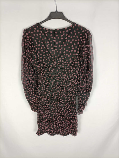 ZARA.Vestido negro rejlla T.m