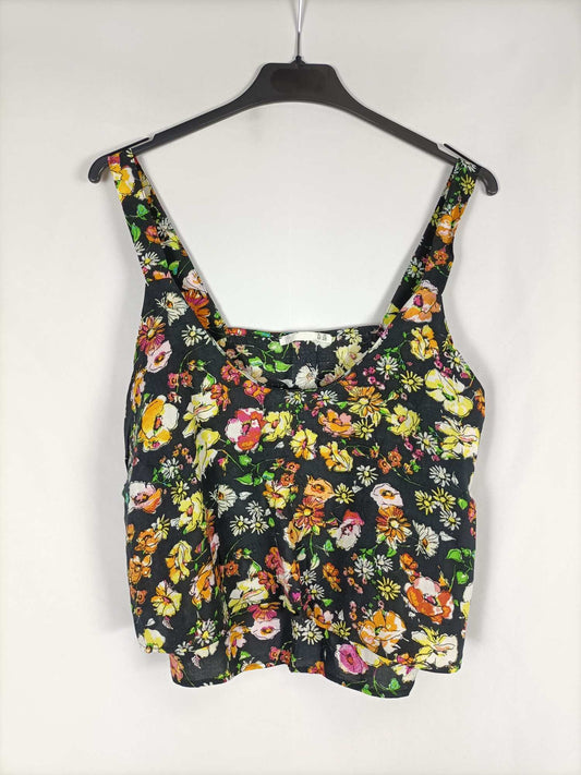 LEFTIES.Top negro flores T.m