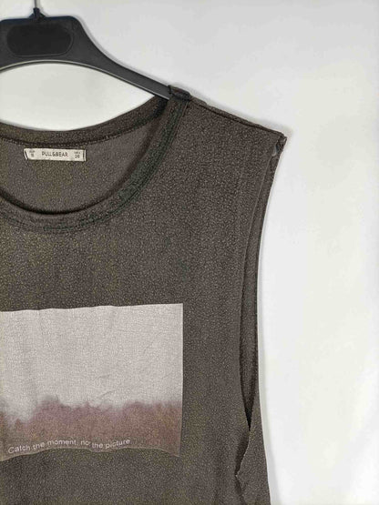 PULL& BEAR.Camiseta efecto desgastado T.s