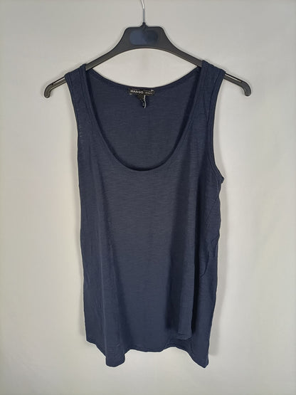 MANGO.Camiseta azul marino T.m