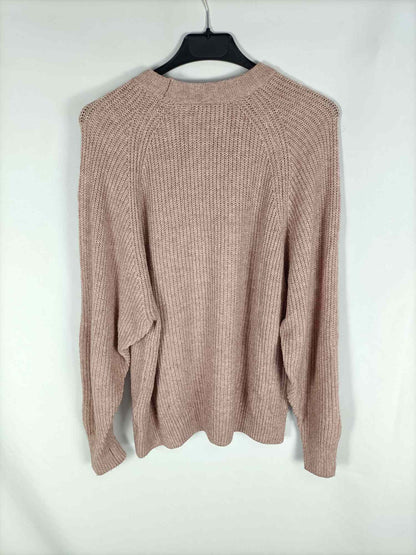 PULL&BEAR.Jersey punto rosa oversized T.s