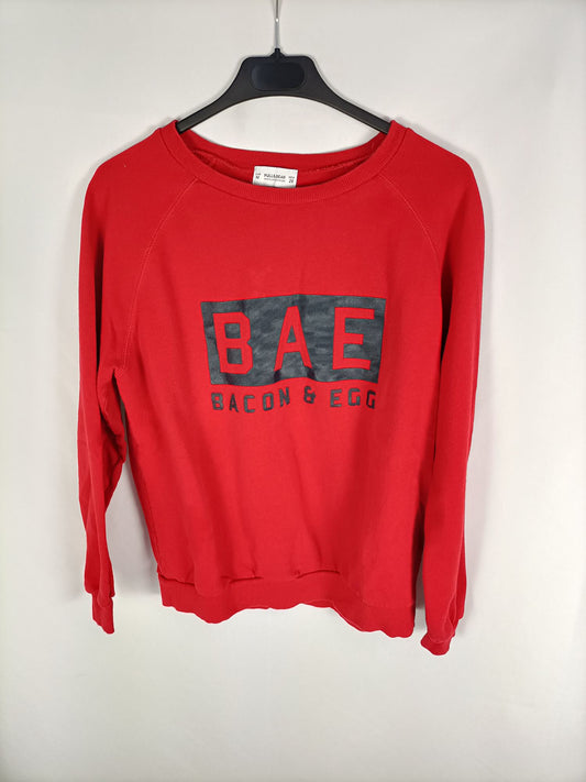 PULL&BEAR.Sudadera roja fina T.m