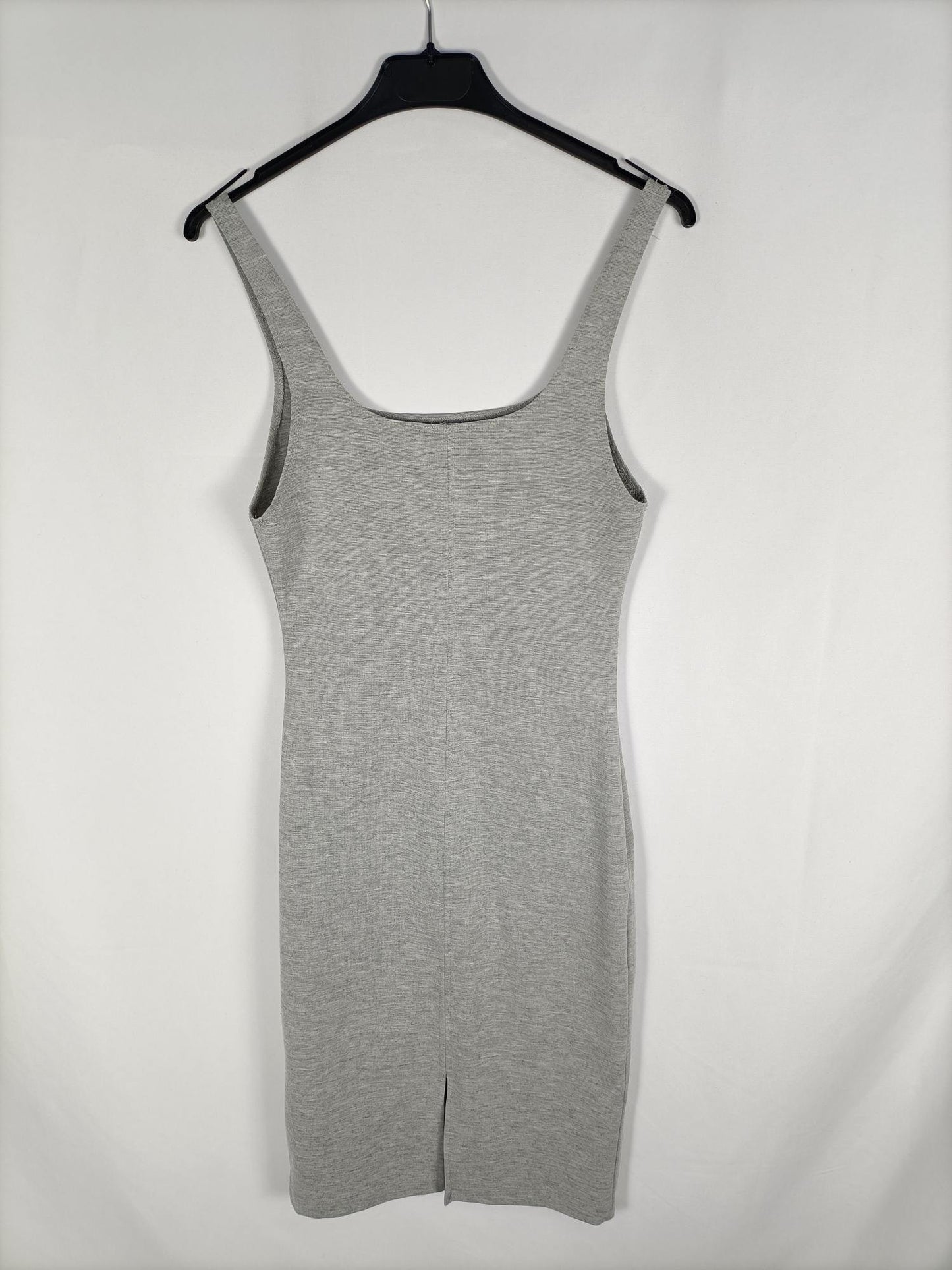 ZARA.Vestido midi gris T.m