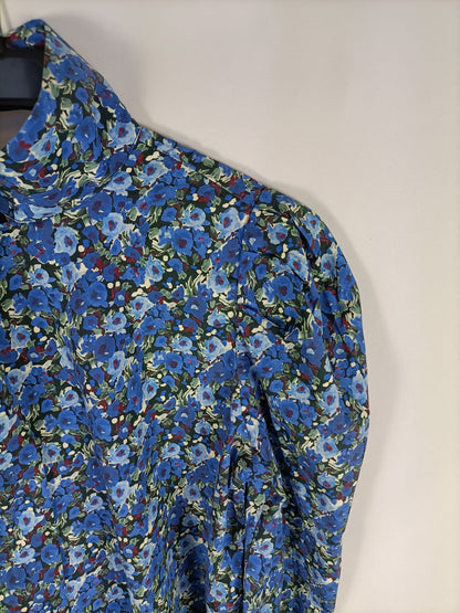 STRADIVARIUS.Blusa flores mangas abullonadas T.m