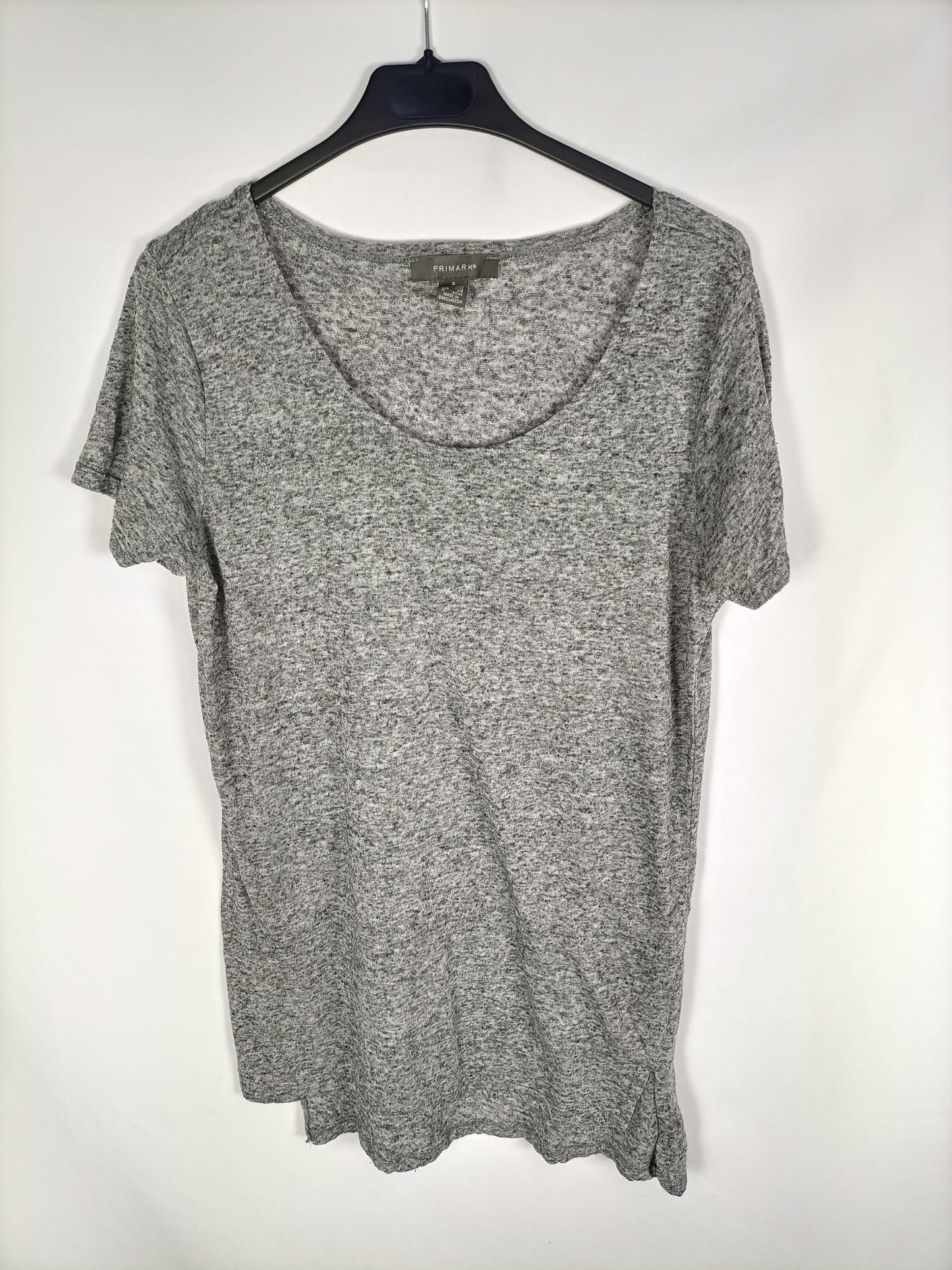PRIMARK.Camiseta larga gris claro T.s