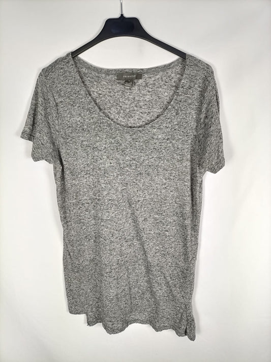 PRIMARK.Camiseta larga gris claro T.s