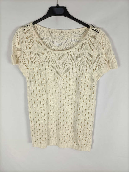 OTRAS.Top punto troquelado beige TU (m)