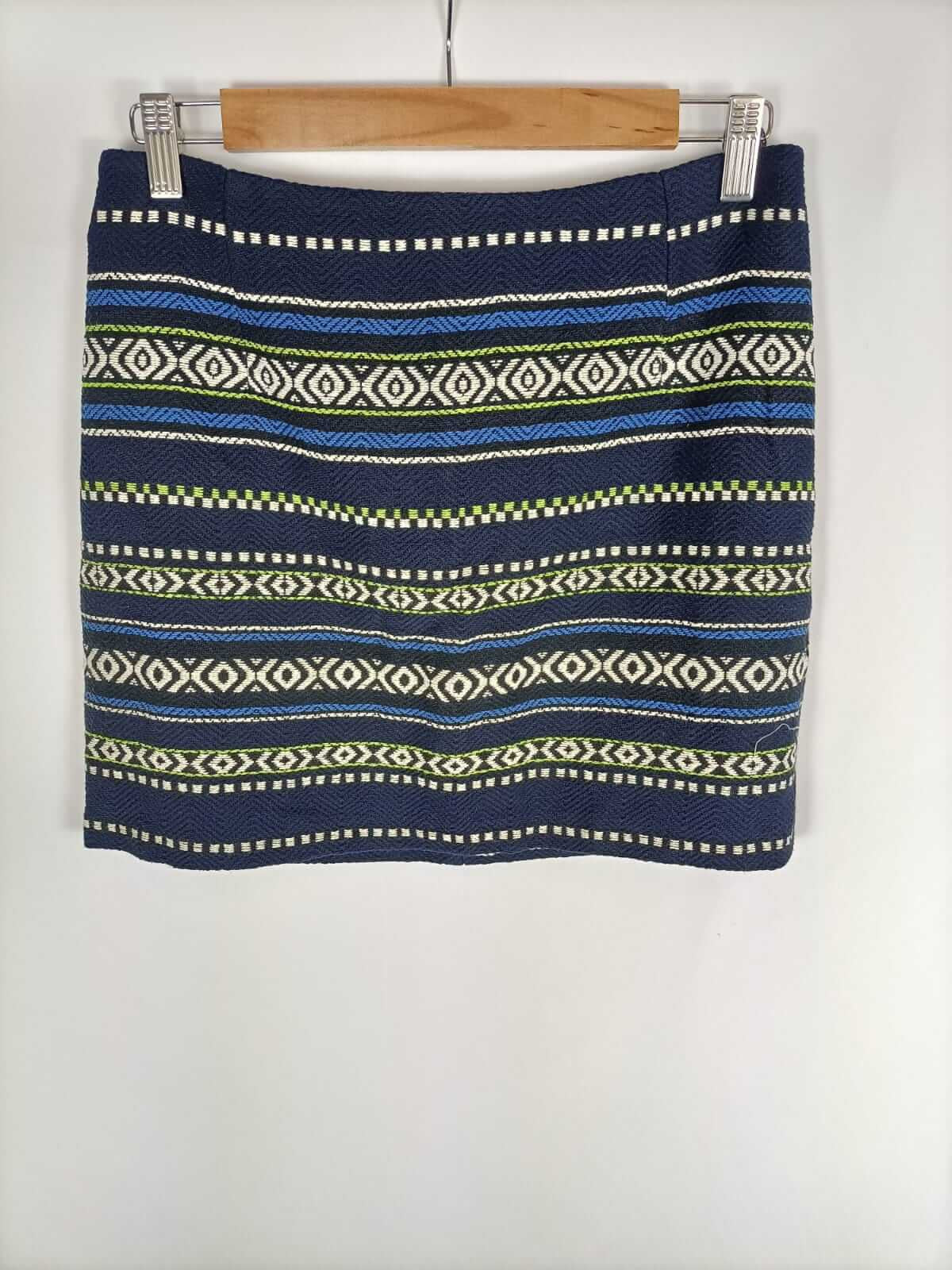 NEVER MIND.Falda azul estampada T.38