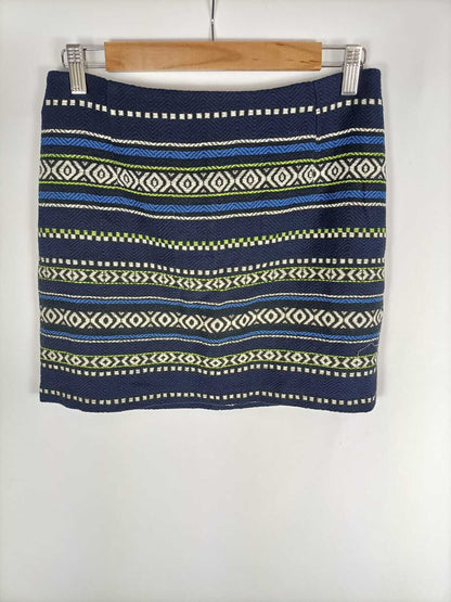 NEVER MIND.Falda azul estampada T.38