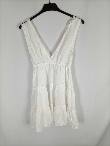 OTRAS.Vestido corto blanco T.m
