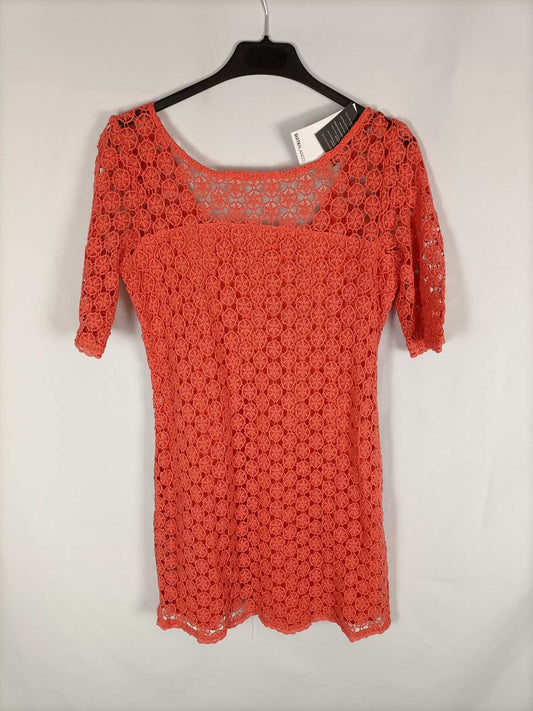 WHITE. Short lace dress Tm