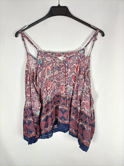 BERSHKA.Top estampado amebas T.m