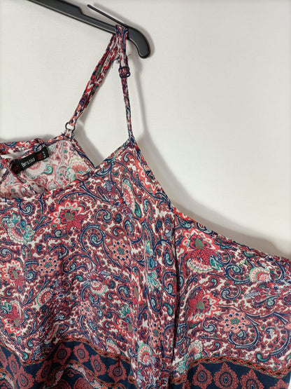 BERSHKA.Top estampado amebas T.m