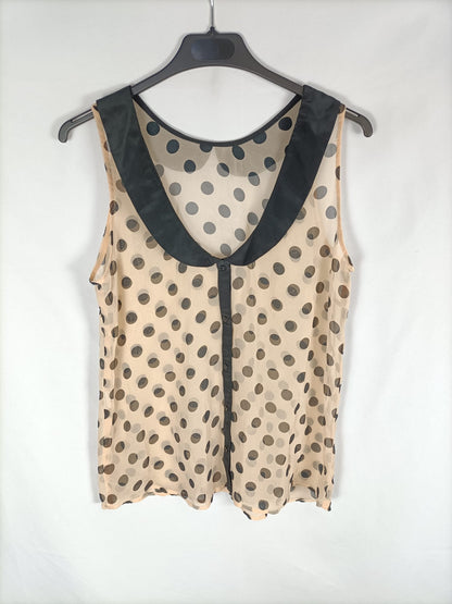 PULL&BEAR.Blusa color maquillaje lunares T.m