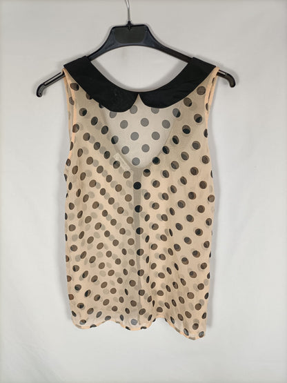 PULL&BEAR.Blusa color maquillaje lunares T.m