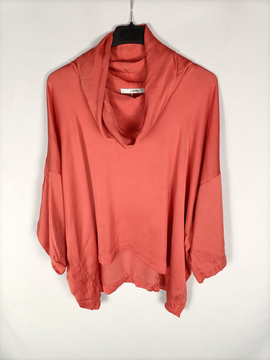 UTERQÜE. Blusa fluida coral T.m