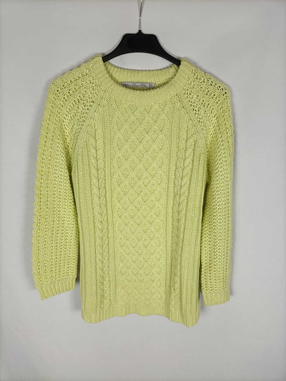 ZARA.Jersey punto amarillo ochos T.L