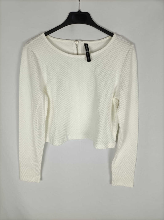 STRADIVARIUS.Top punto blanco T.L