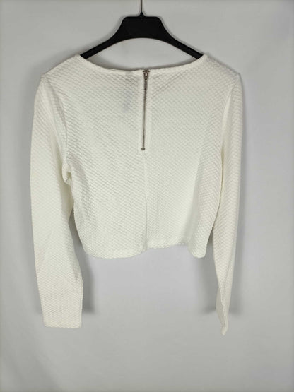 STRADIVARIUS.Top punto blanco T.L