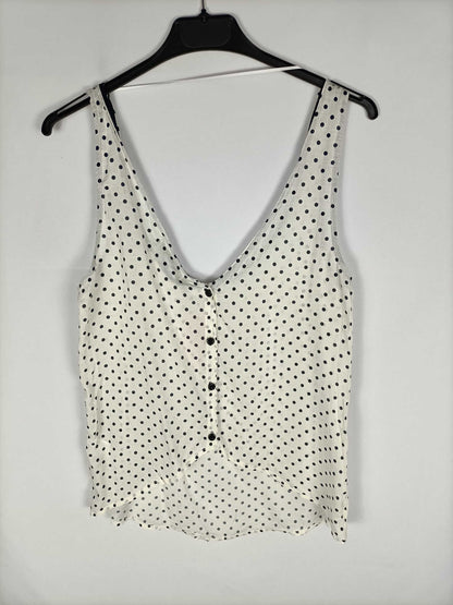 BERSHKA.Top beige lunares T.L