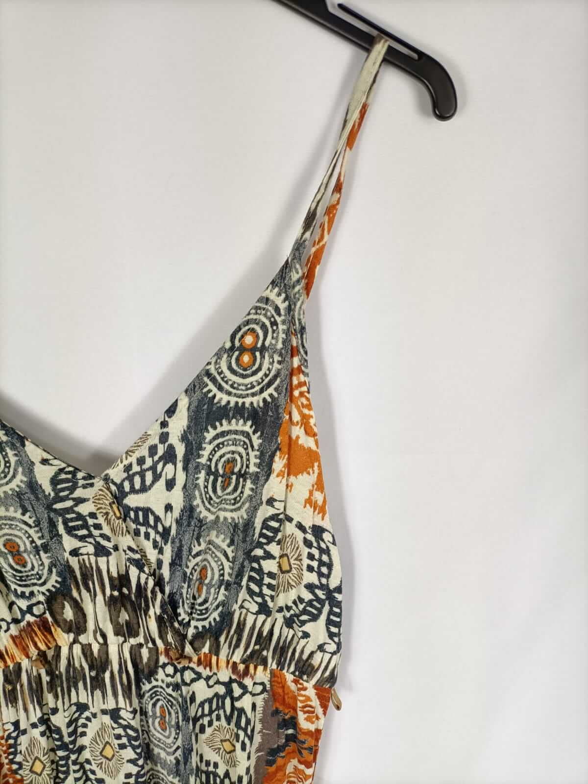 EASY WEAR.Vestido largo estampado T.40