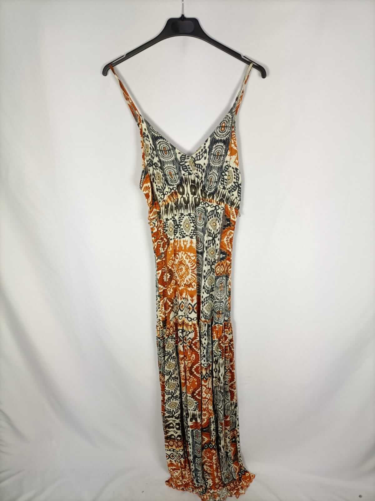 EASY WEAR.Vestido largo estampado T.40