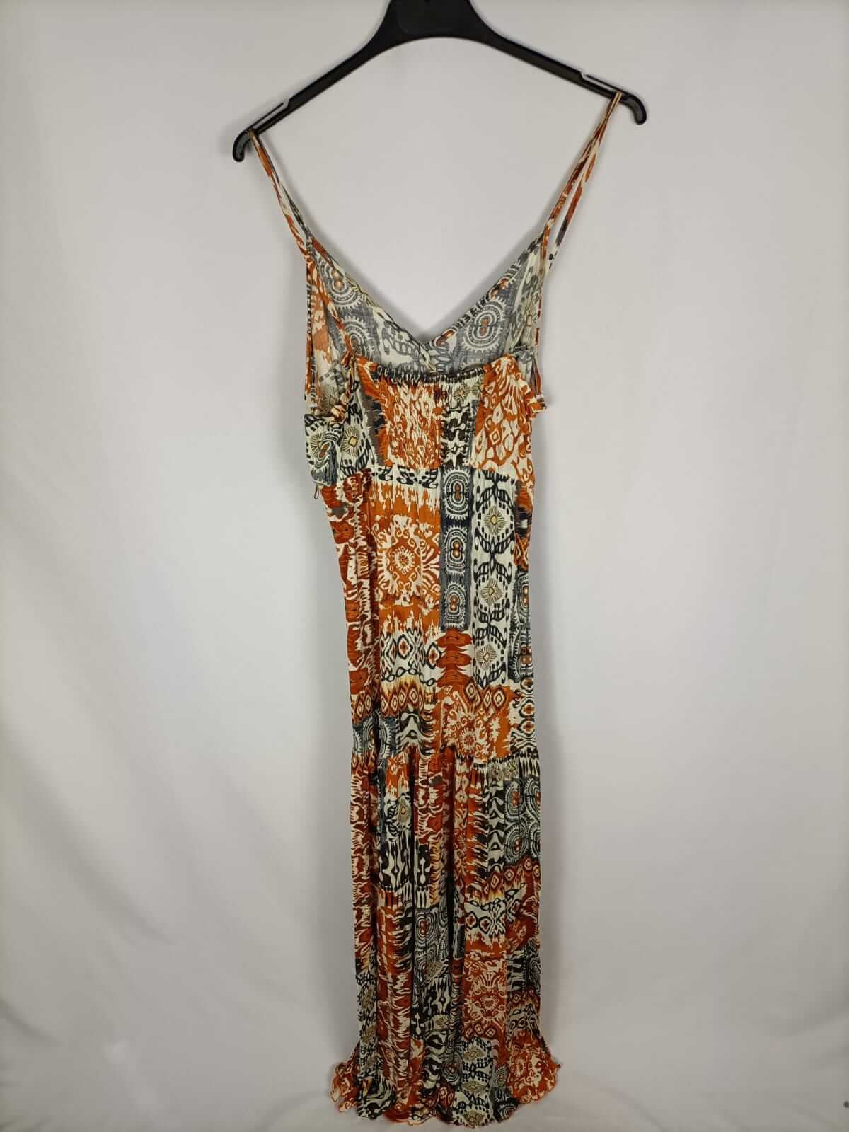 EASY WEAR.Vestido largo estampado T.40