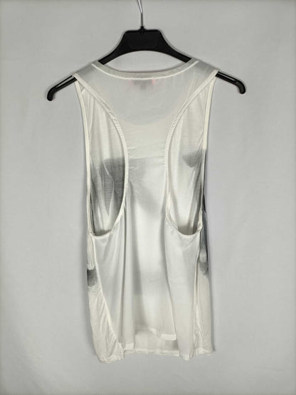 BERSHKA. Double textured TL drawing T-shirt