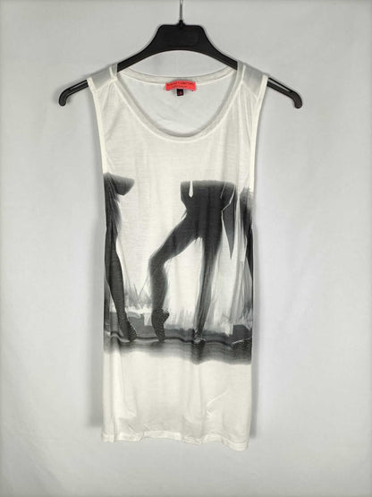 BERSHKA. Double textured TL drawing T-shirt